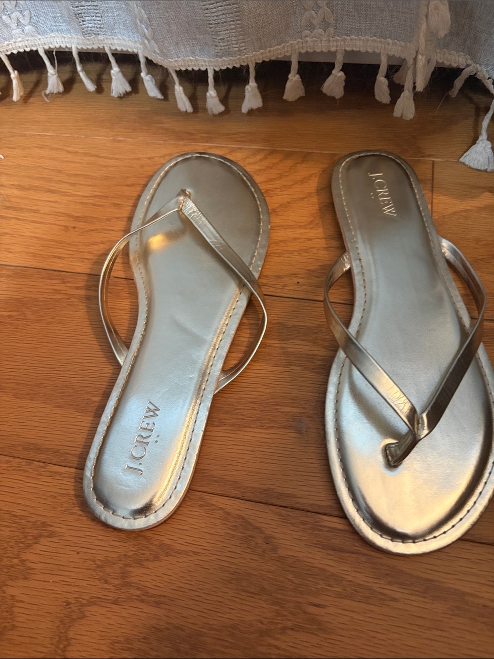 J. Crew Metallic Gold Thong Sandal